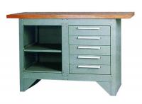 Dulap scule - fix 2 boxes / Workshop case Brown/Grey, height 865 mm, width 1372 mm, depth 508 mm, number of equipped drawers: 5, wooden counter