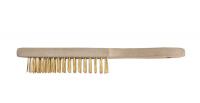 Wire brush Wire brush 1 pcs, shape: rectangular, material: brass-coated (bs) / steel, handle: wooden, for surface cleaning, directly on rust
