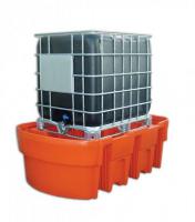 Suport de scurgere pentru butoaie TITAN EKO Tava de recuperare pt containere 1000l, capacitate 1050l, dimensiuni 1890x1330x670 mm, portocaliu, capacitate max 2 t