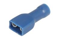 Mufe conexiuni electrice tip 1 Opak. 100 szt. Końcówka cała izolowana niebieska żeńska 6,3x0,8 mm