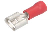 Mufe conexiuni electrice tip 1 Opak. 100 szt. Końcówka izolowana żeńska  czerwona 6,3x0,8 mm