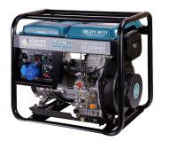 Generator de curent electric cu motor pe motorina Power generator petrol type: Diesel 230V, engine power 14 HP, top power: 6,5kW, rated current: 28,26A, sockets: 1x16A (230V), 1x32A (230V); starting: electric/manual