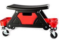 Scaun mecanic Castor seat, black/red, lifting capacity: 130 kg, height: 38cm, width: 69cm, number of equipped drawers: 1, number of containers for tools: 2, wheels