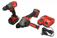 Kit unelte de putere Power tools kit 2 pcs (SET:7 pcs), battery-powered: Angle grinder; Drill-screwdriver, battery included:, charger included:, number of batteries: 2 pcs